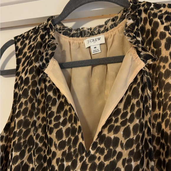 J.Crew Factory Leopard Print Sleeveless Blouse Women's Medium - Picture 2 of 4